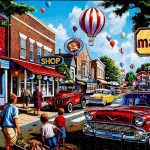 puzzle - vintage Americana street scene from the 1950s